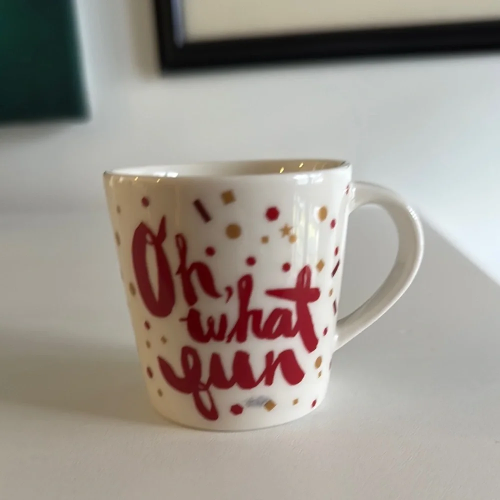 Starbucks 2014 Demitasse Christmas Cup Oh What Fun 3 oz